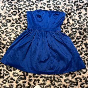 Forever 21 Royal Blue Strapless Mini Zippered Dress